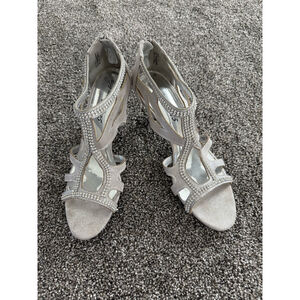 Silver heeled sandals